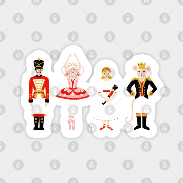 The Christmas Nutcracker Ballet Characters Sticker by BexMorleyArt